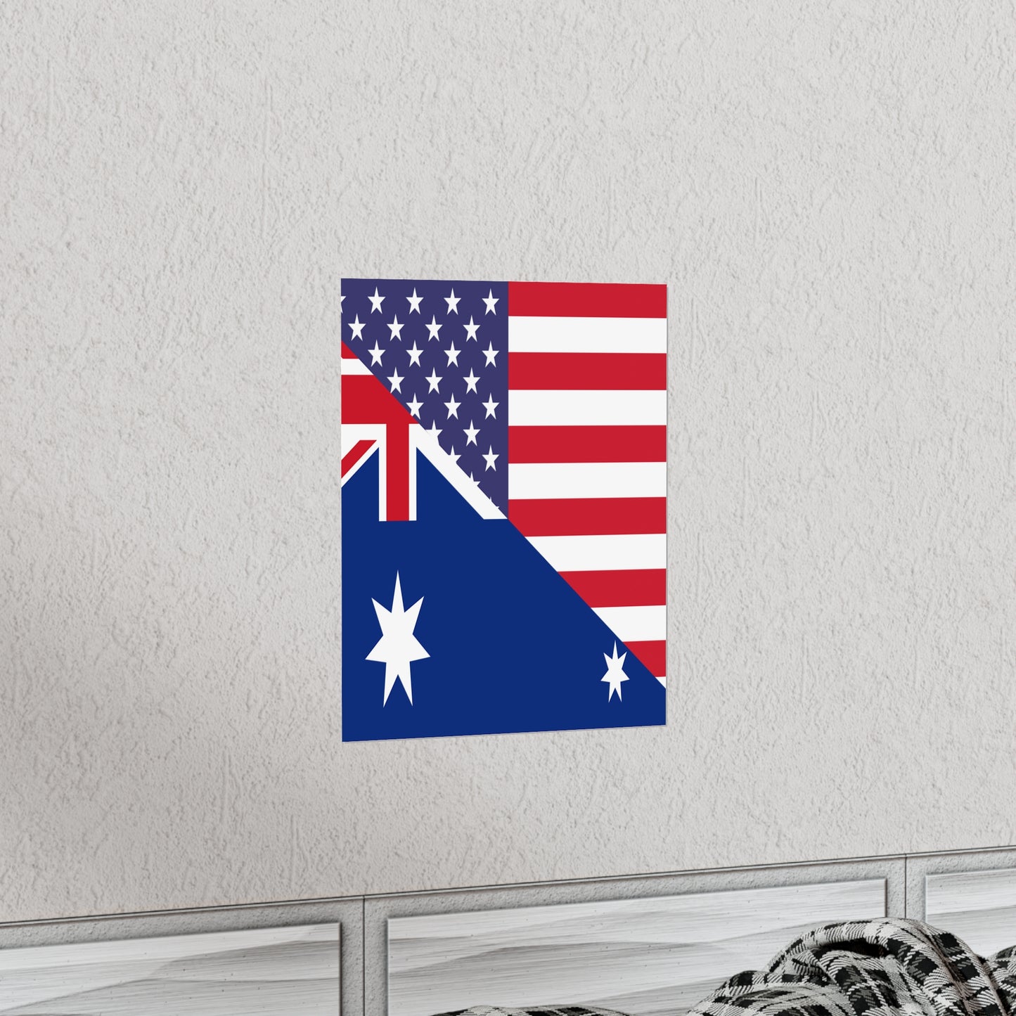 Australian American Flag Australia USA Premium Matte Poster