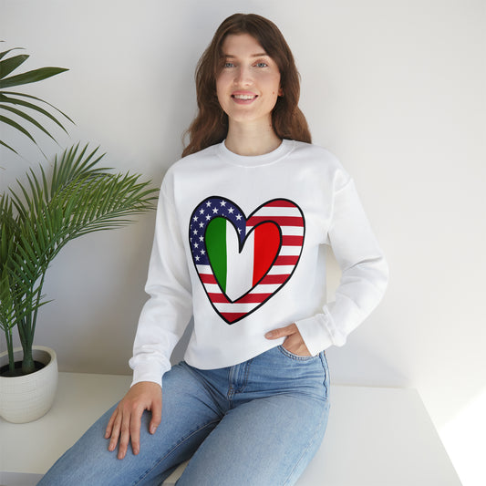 American Italian Flag Inner Heart USA Italy Unisex Sweatshirt