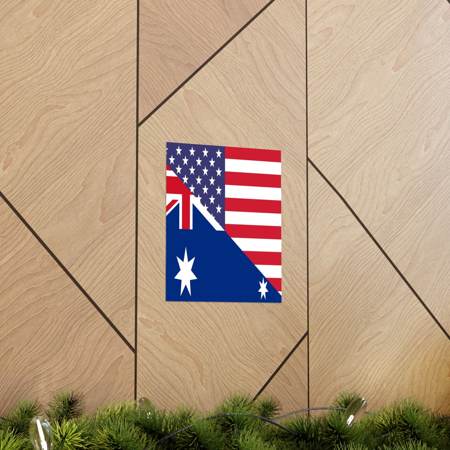 Australian American Flag Australia USA Premium Matte Poster