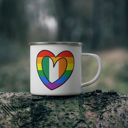 Irish Rainbow Flag Heart Ireland Pride Parade 12oz Enamel Mug