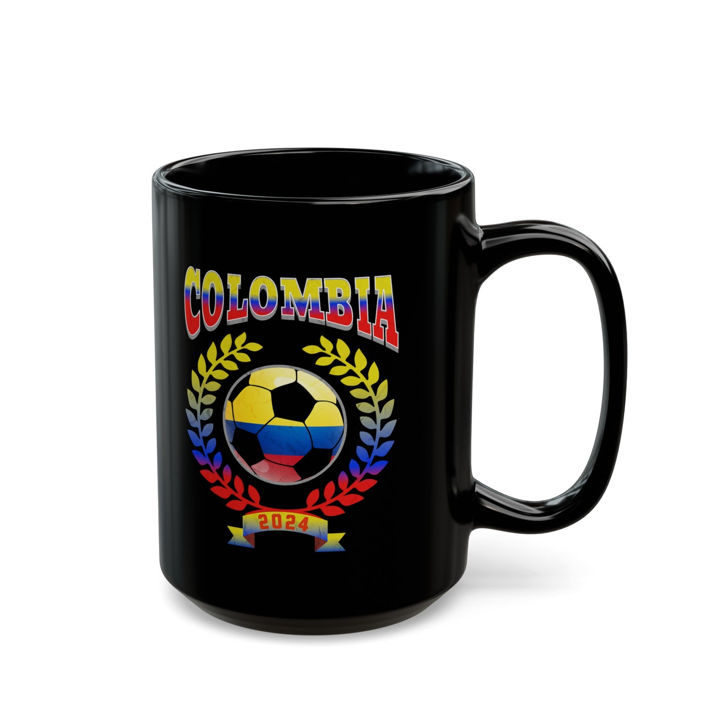 Colombia 2024 Soccer Football Championship Games Colombian Team Black Mug (11oz, 15oz)