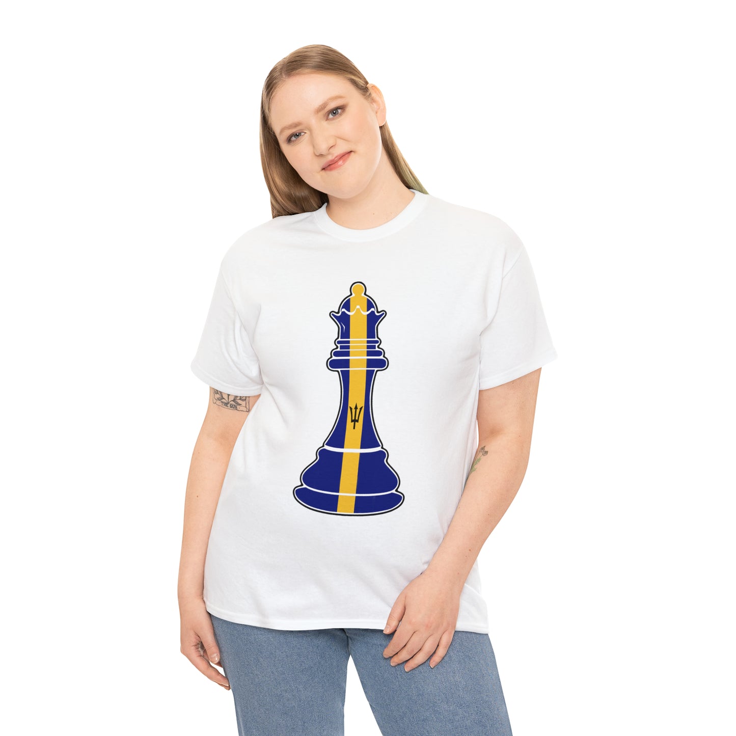 Bajan Queen Flag Chess Piece Barbados T-Shirt | Unisex Tee Shirt