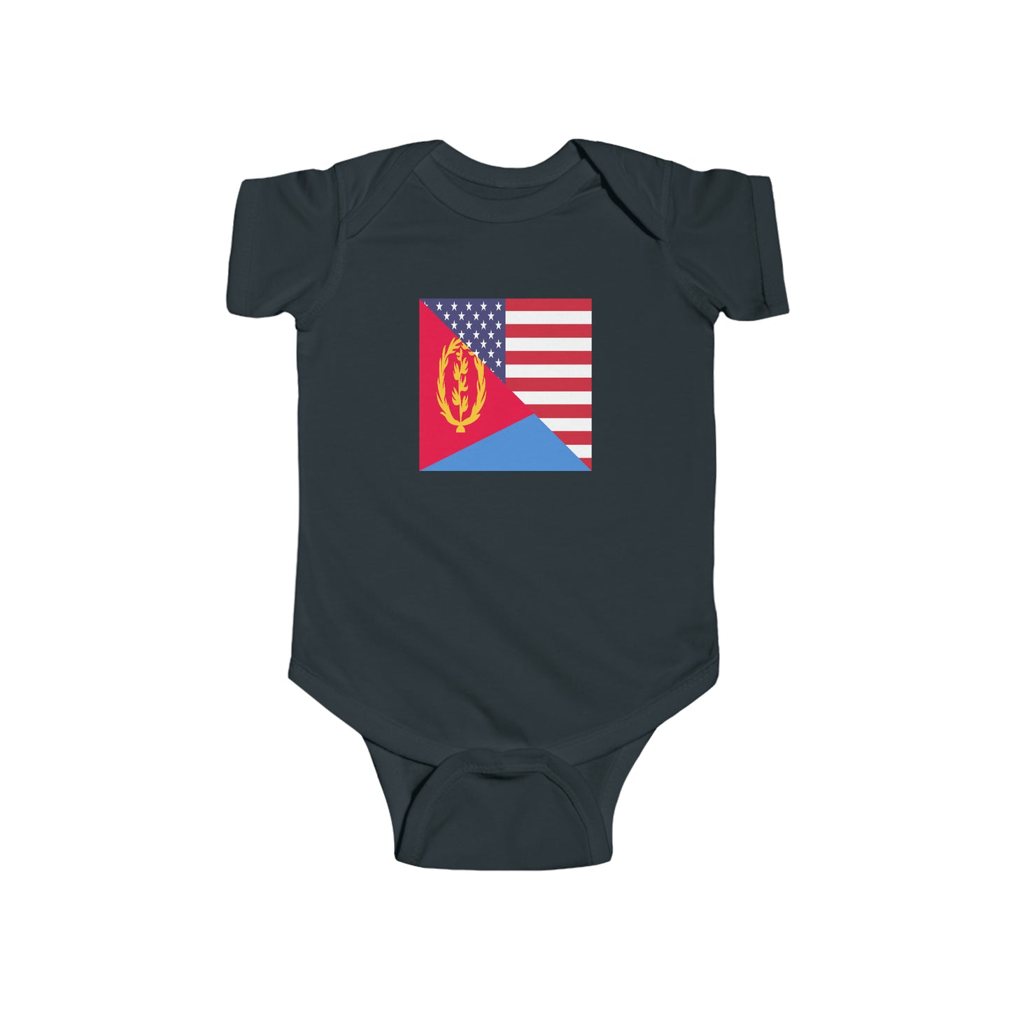 Eritrean American Flag Baby Bodysuit | Unisex Eritrea USA Newborn Boy Girl