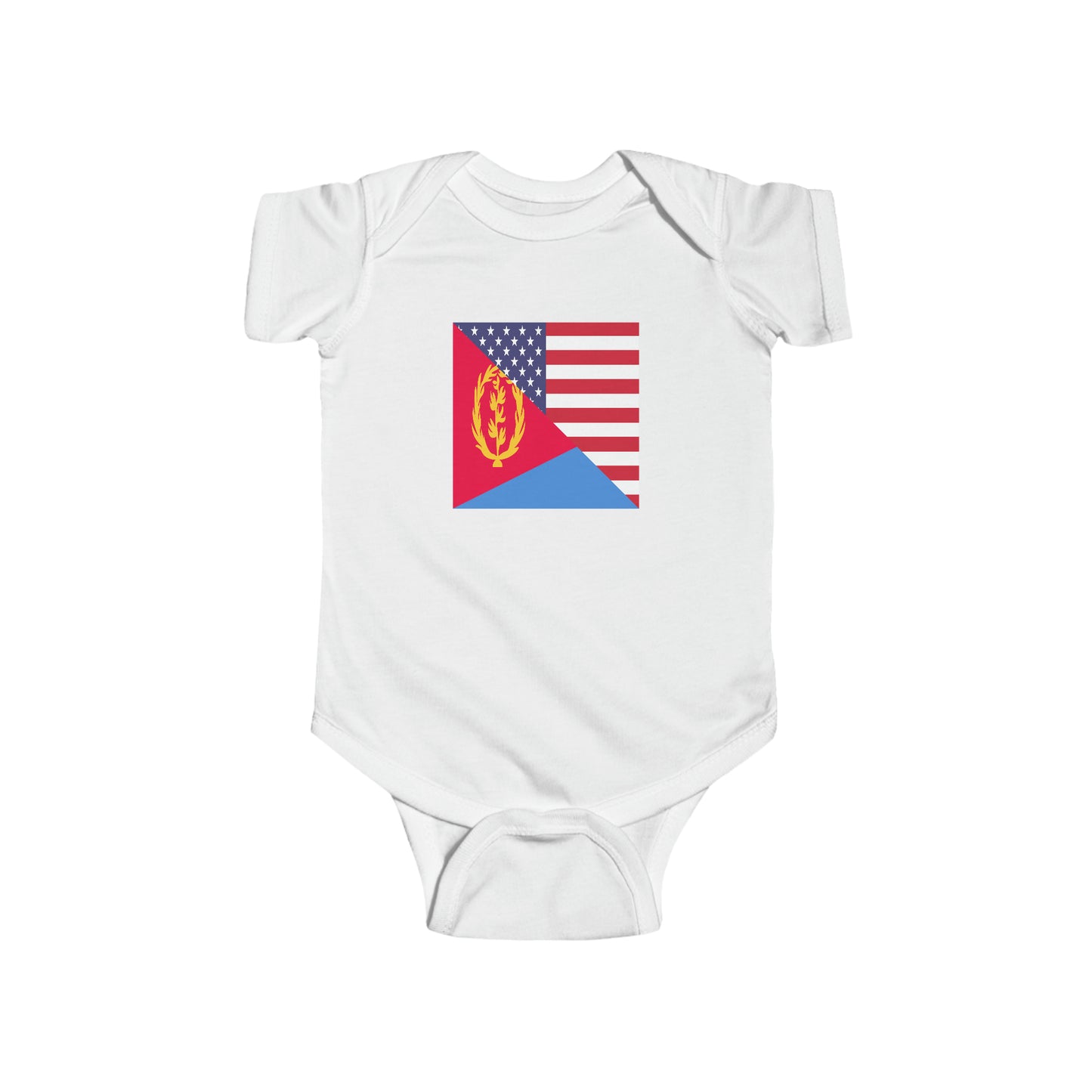 Eritrean American Flag Baby Bodysuit | Unisex Eritrea USA Newborn Boy Girl