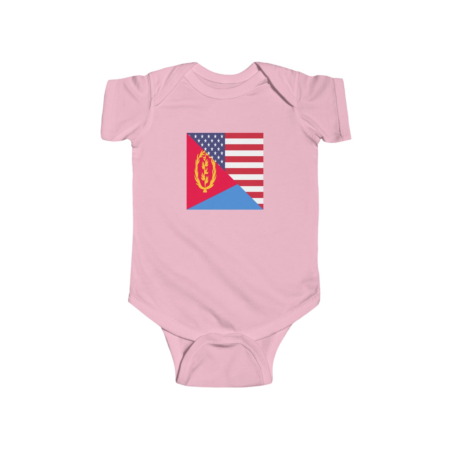 Eritrean American Flag Baby Bodysuit | Unisex Eritrea USA Newborn Boy Girl