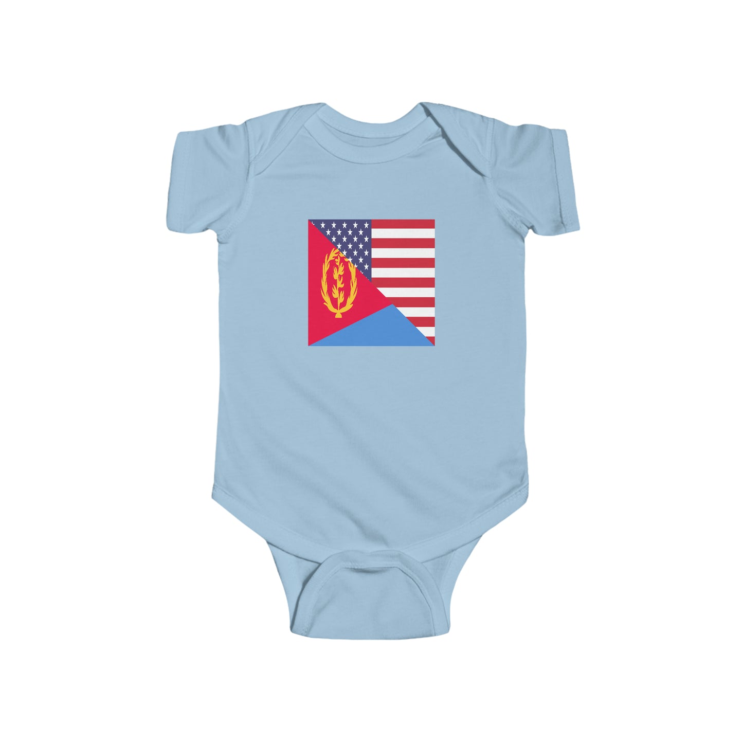 Eritrean American Flag Baby Bodysuit | Unisex Eritrea USA Newborn Boy Girl