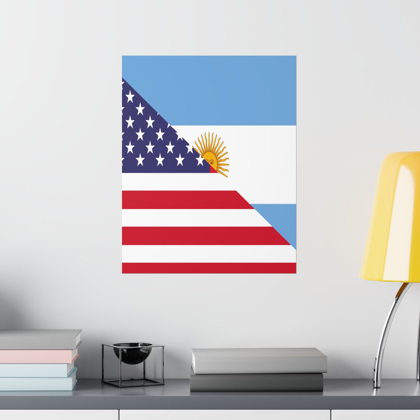 Argentina American Flag Argentinian USA Half Premium Matte Poster