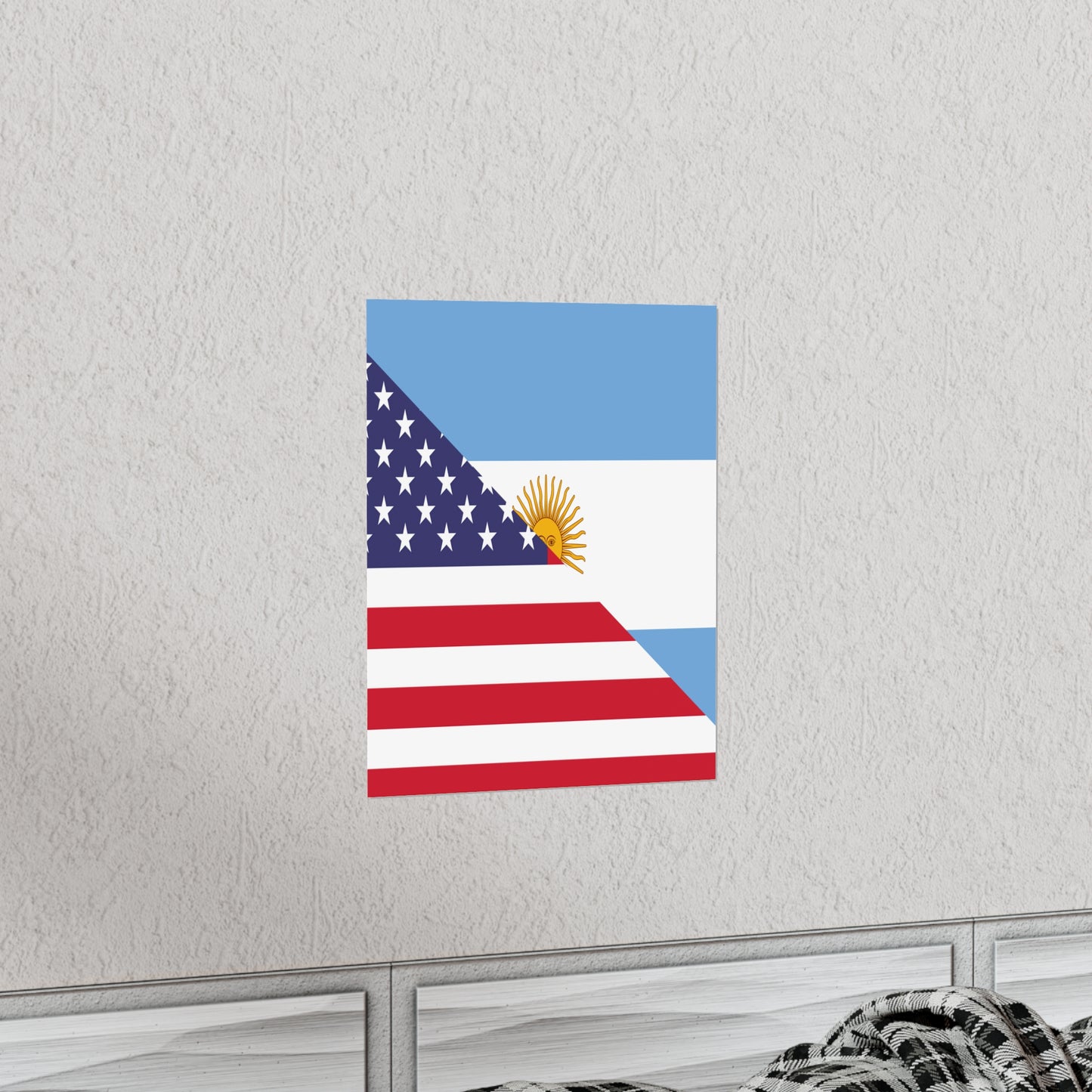 Argentina American Flag Argentinian USA Half Premium Matte Poster