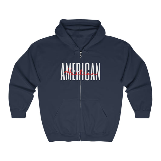 Haitian American Haiti Color Text Zip Hoodie | Hooded Sweatshirt