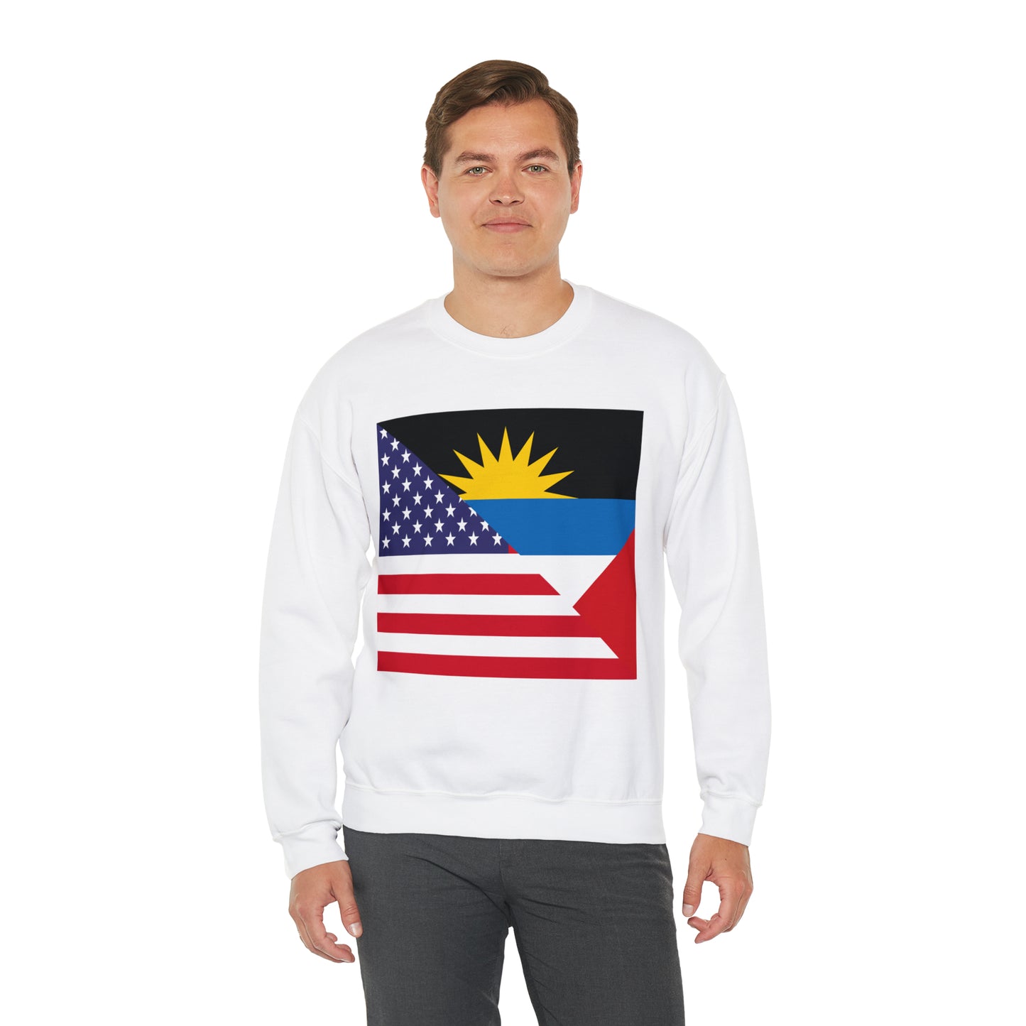 Antigua and Barbuda American Flag Antiguan USA Unisex Sweatshirt