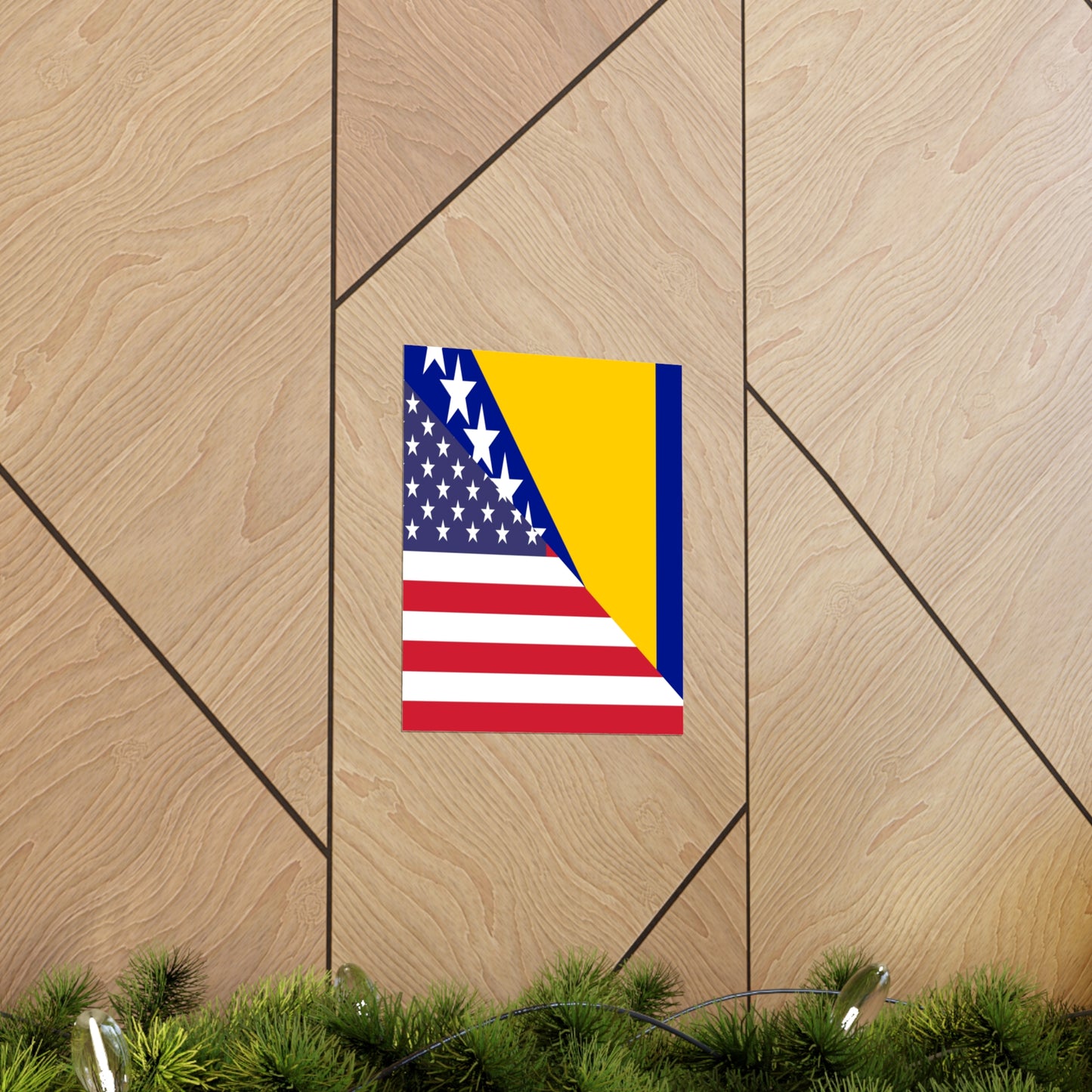 Bosnia Herzegovina American Flag Premium Matte Poster