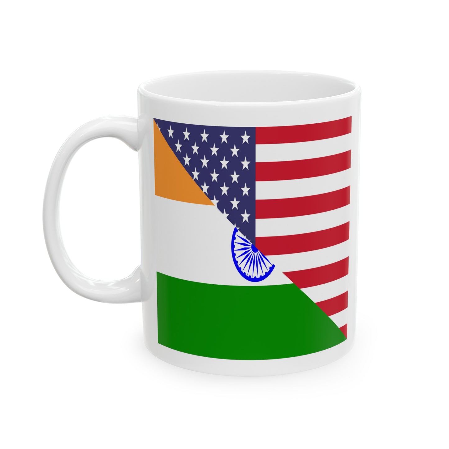 Indian American Flag Half India USA Ceramic Mug 11oz, 15oz Cup