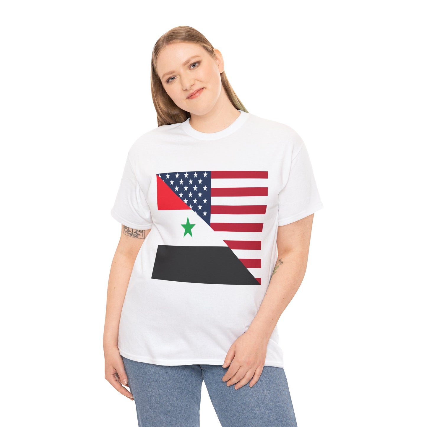 Syrian American Flag Half Syria USA T-Shirt | Unisex Tee Shirt