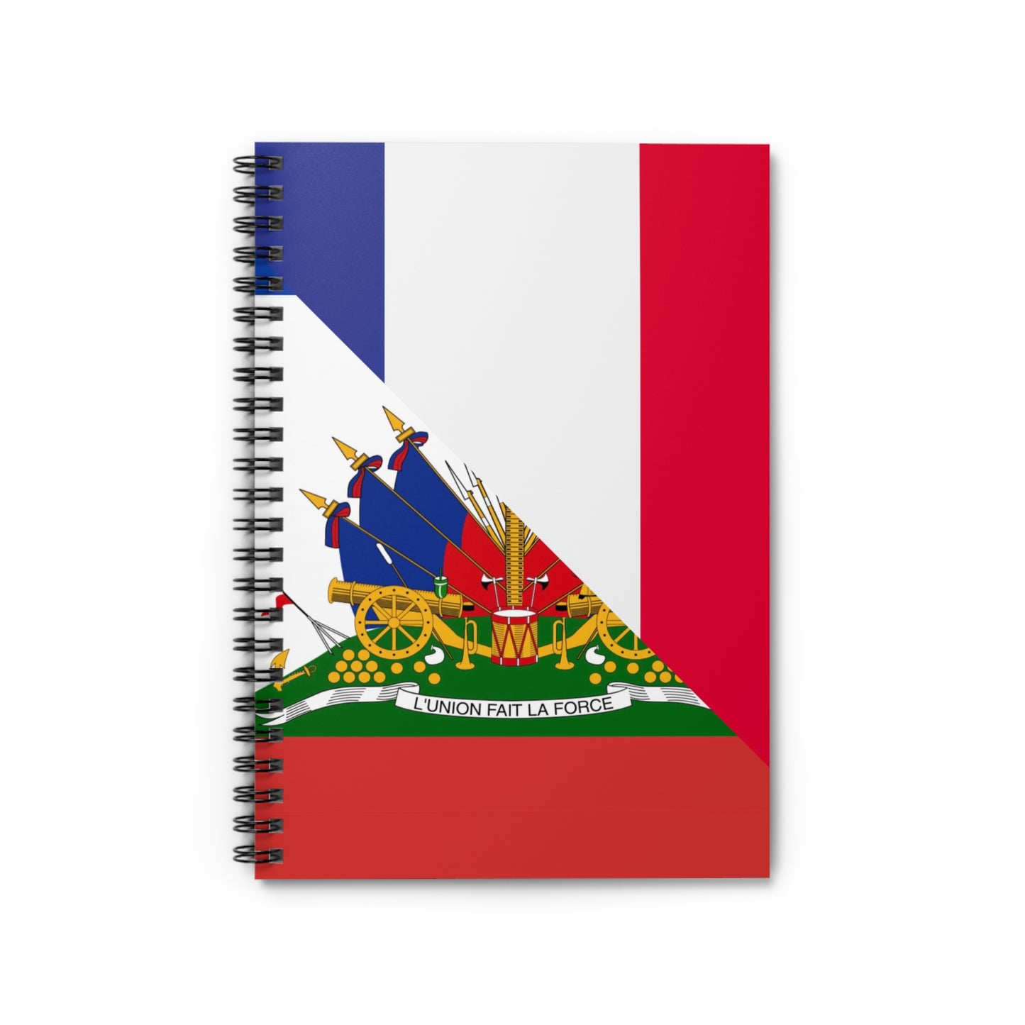 Haitian French Flag Half Haiti France Spiral Notebook - Ruled Line