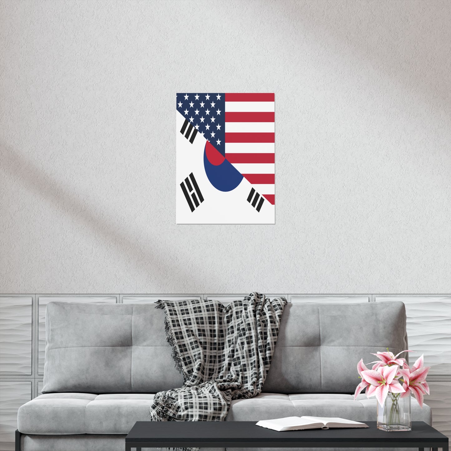 South Korean American Flag Half South Korea USA Premium Matte Poster