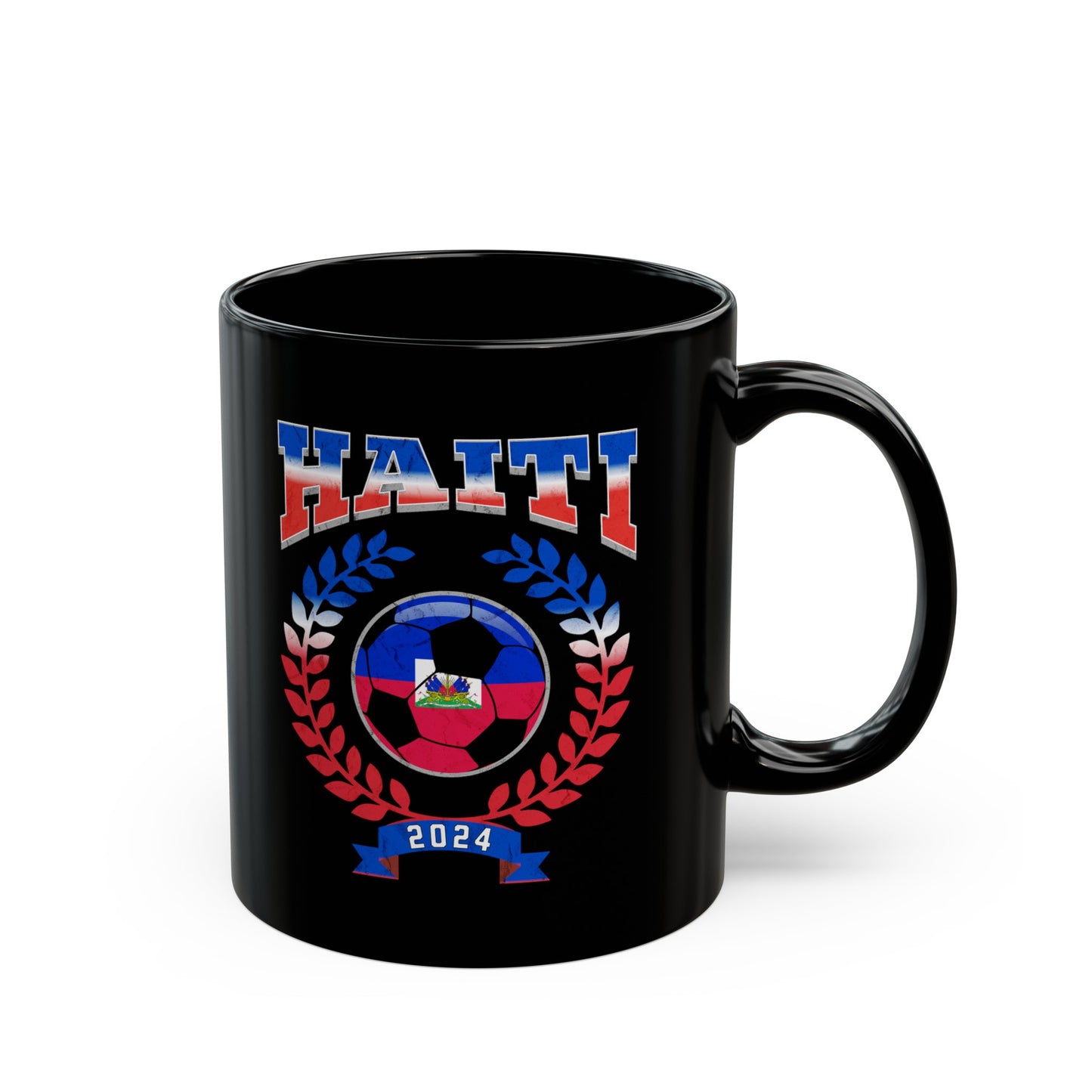 Haiti 2024 Soccer Football Championship Games Haitian Team Black Mug (11oz, 15oz)