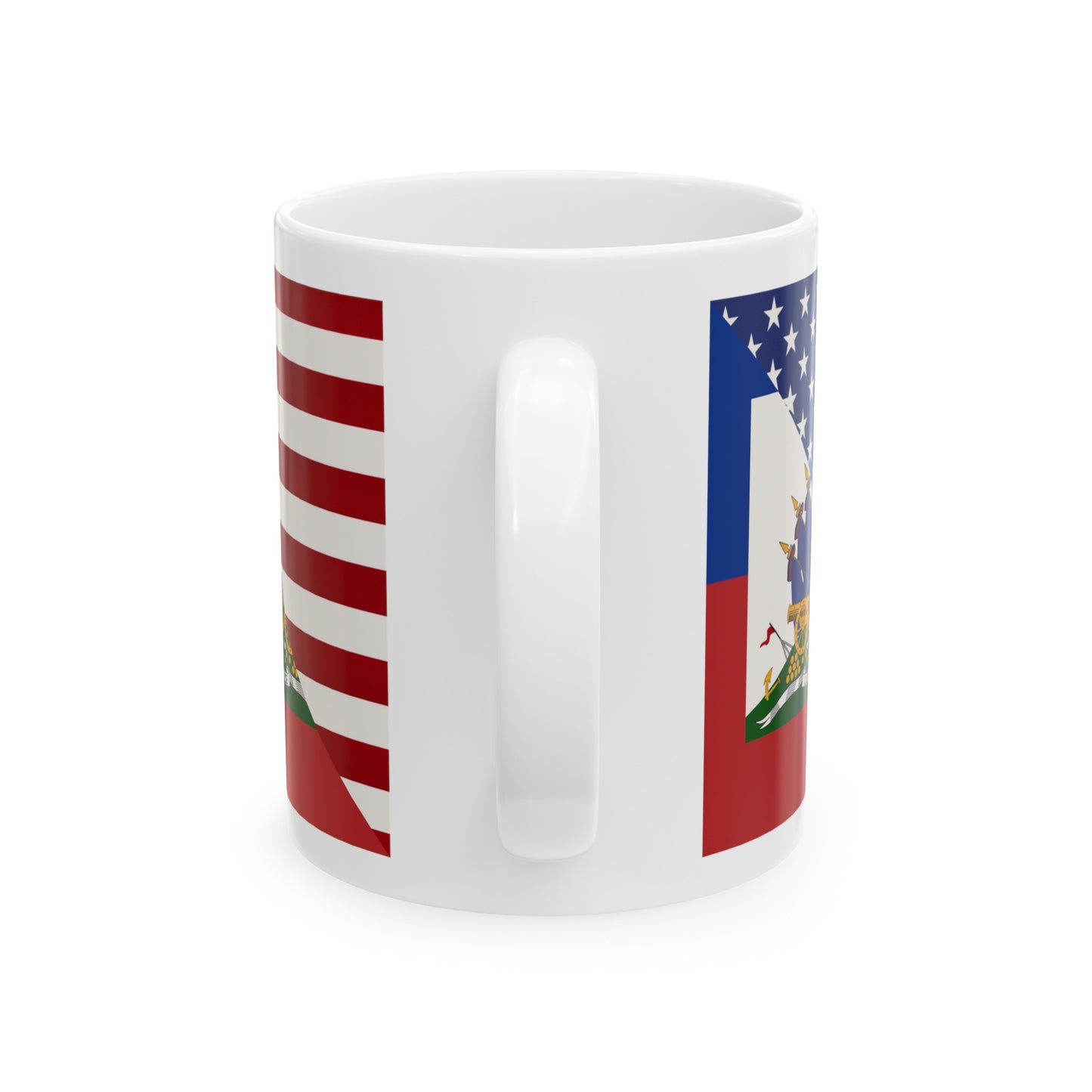 Haiti America Flag | Half Haitian American Flag Ayiti Ceramic Mug 11oz, 15oz Cup