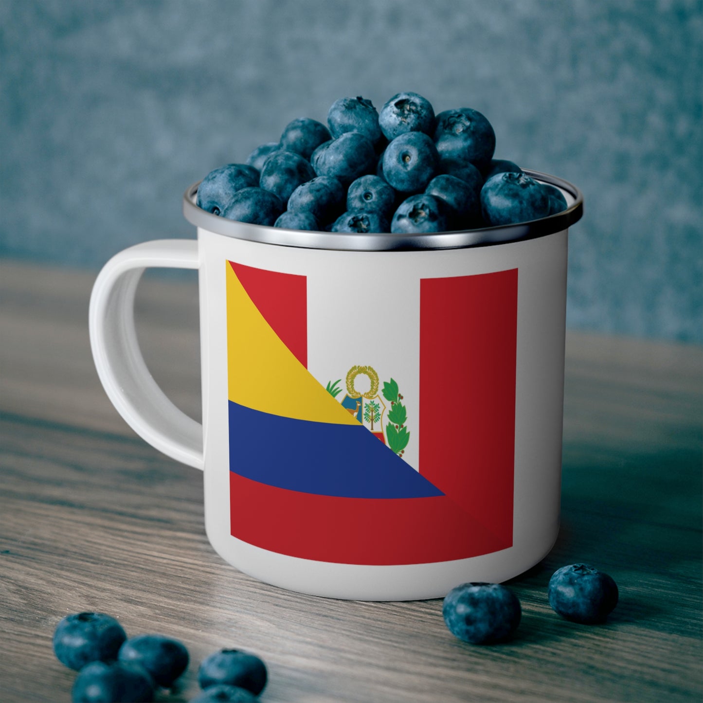 Peru Colombia Flag Peruvian Colombian 12oz Enamel Mug