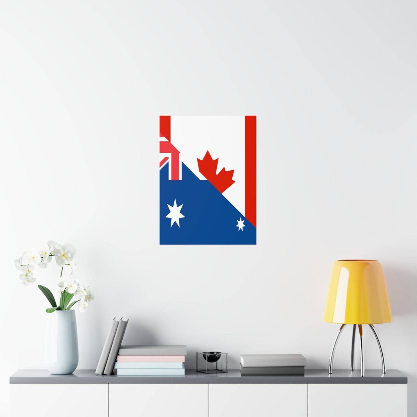 Australian Canadian Flag Half Australia Canada Premium Matte Poster