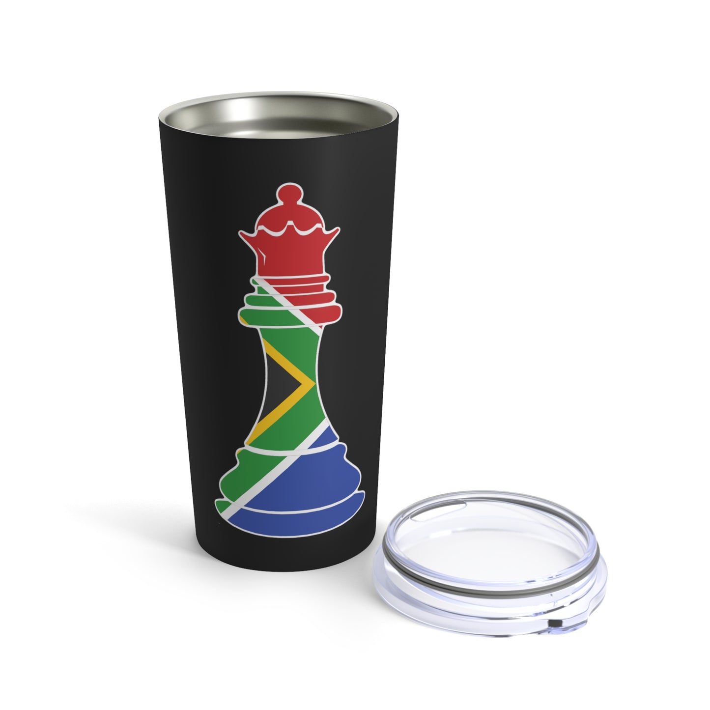 South African Queen Flag Chess Piece SA Tumbler 20oz Beverage Container