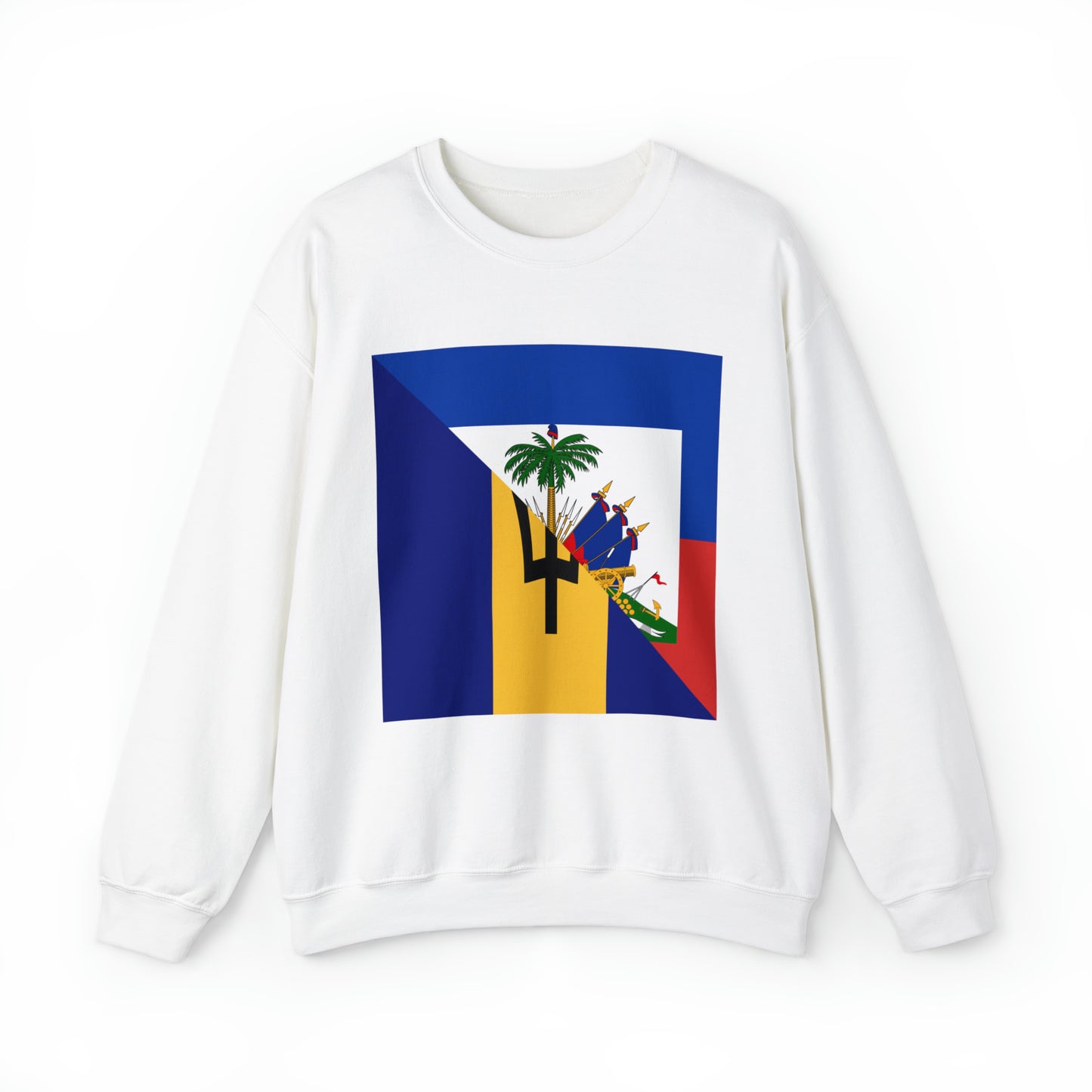 Haitian Bajan Flag Half Haiti Barbados Unisex Sweatshirt