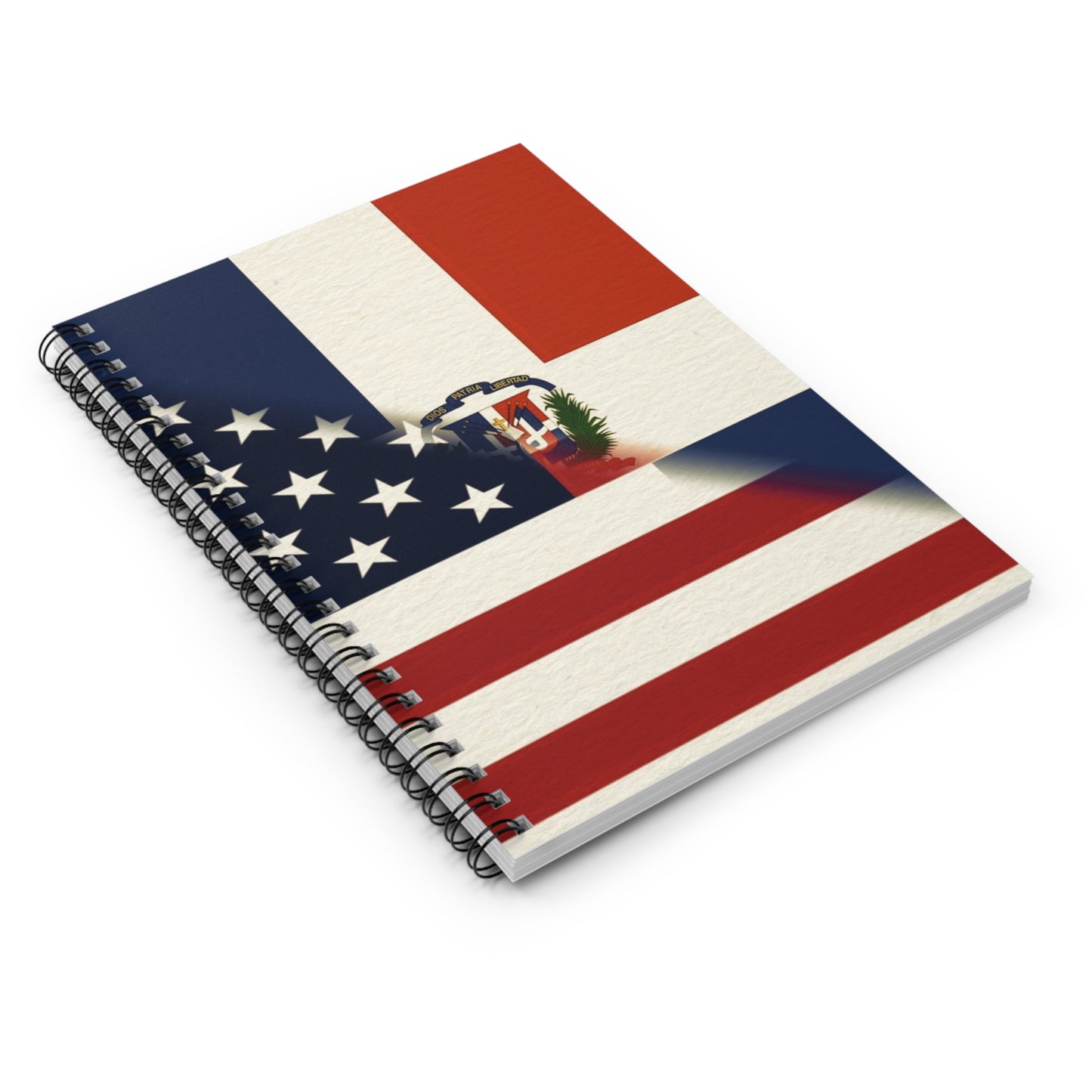 DR USA Flag Half Dominican Republic American Spiral Notebook - Ruled Line