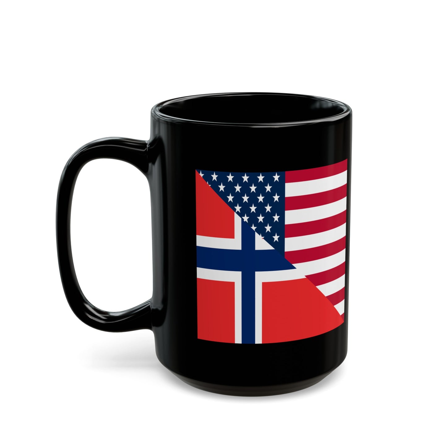 Norwegian American Flag Norway USA Black Mug (11oz, 15oz)