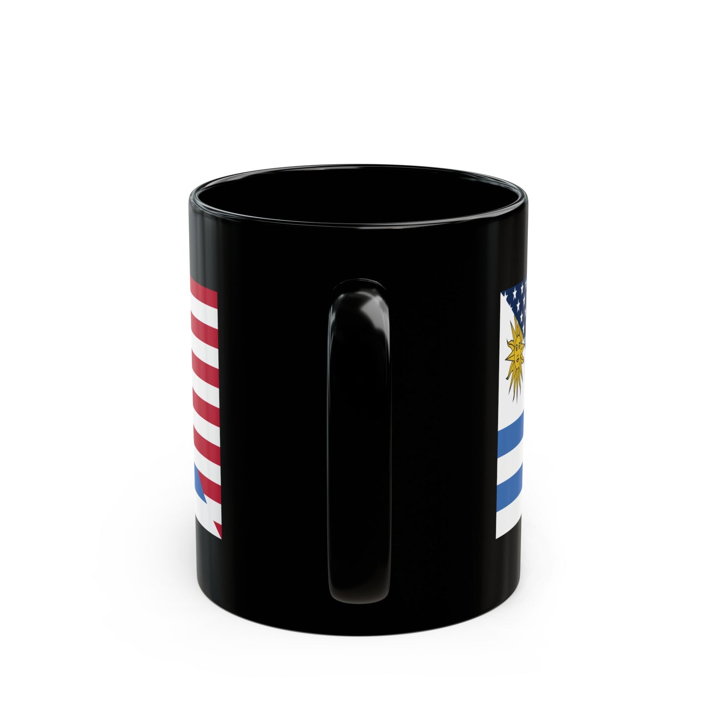 Uruguay American Flag Half Uruguayan USA Black Mug (11oz, 15oz)