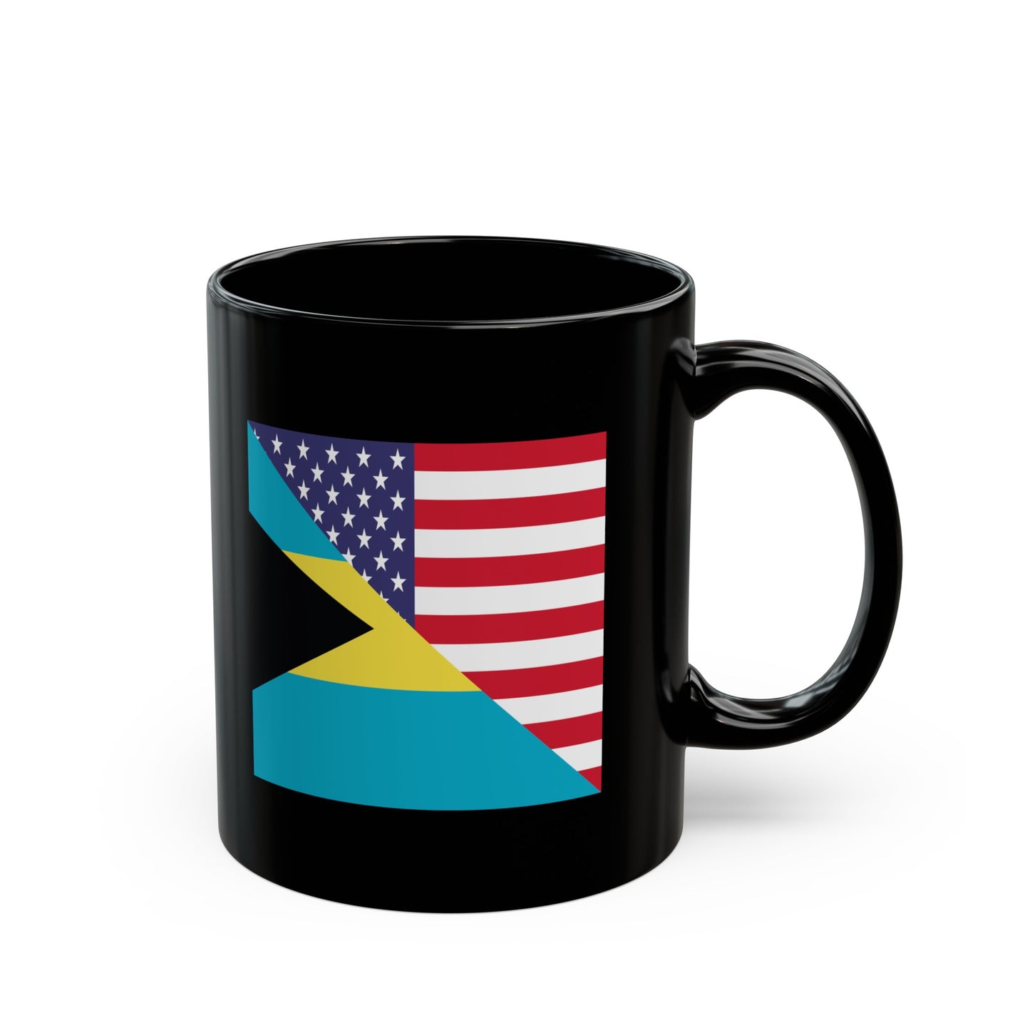 Bahamas American Flag Bahamian USA Black Mug (11oz, 15oz)