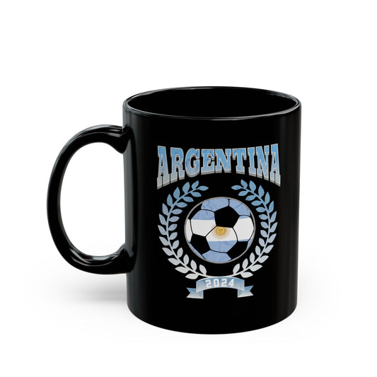 Argentina 2024 Soccer Football Championship Games Argentinian Team Black Mug (11oz, 15oz)