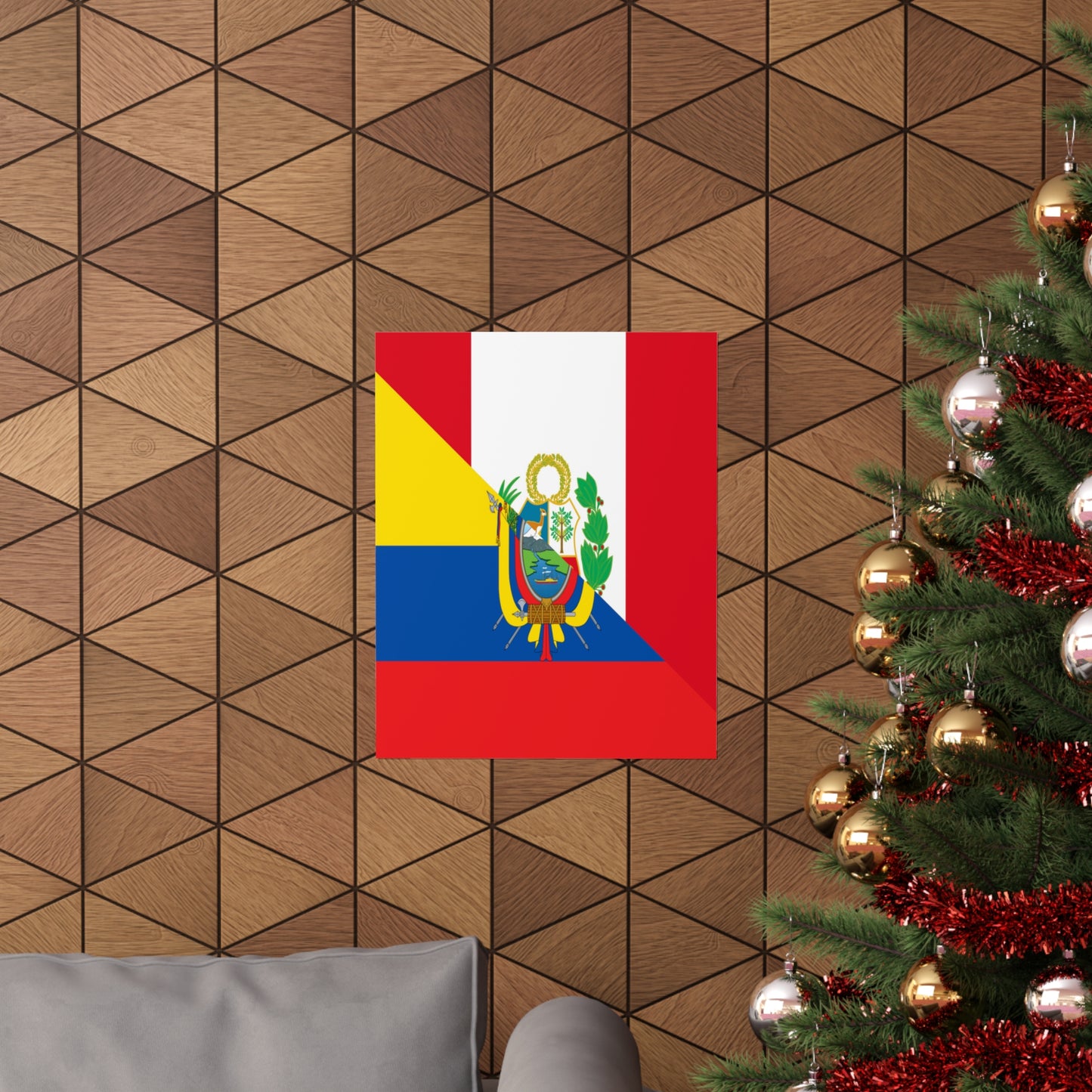 Peru Ecuador Flag Peruvian Ecuadorian Premium Matte Poster