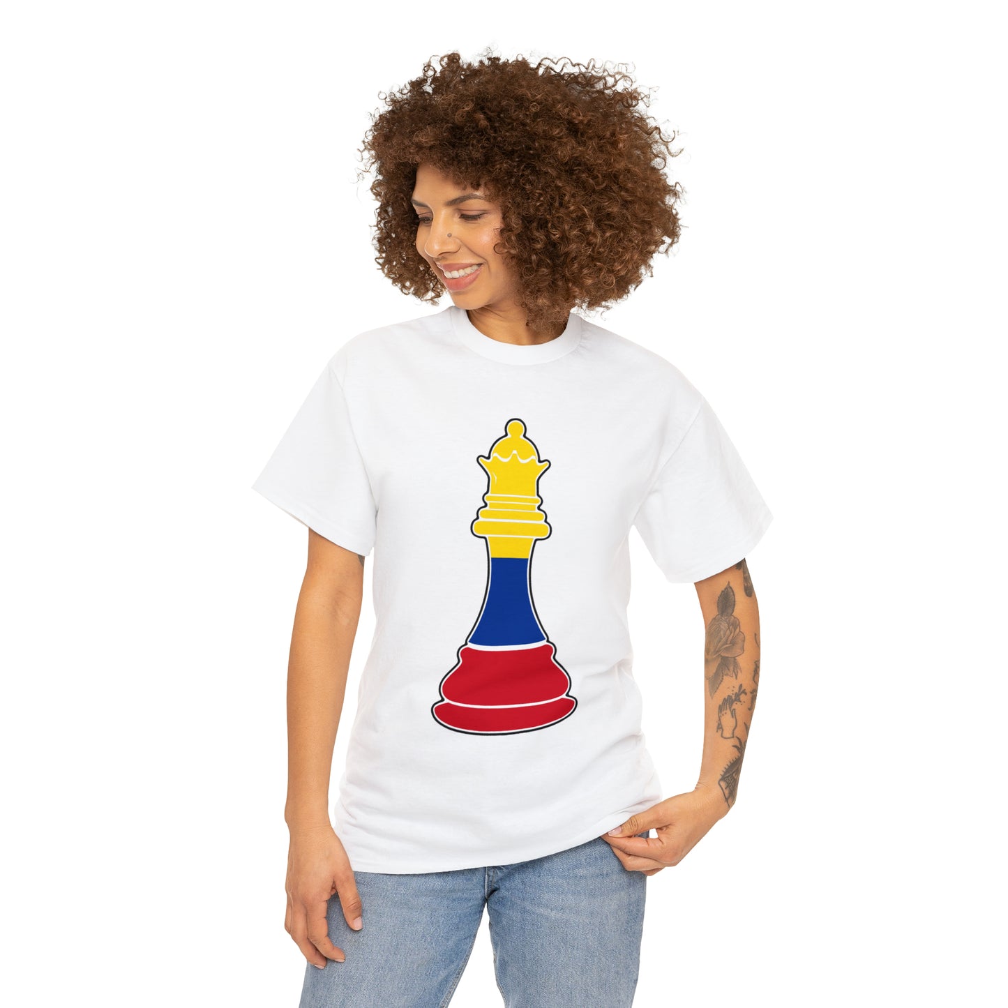 Colombian Queen Flag Chess Piece Colombia T-Shirt | Unisex Tee Shirt