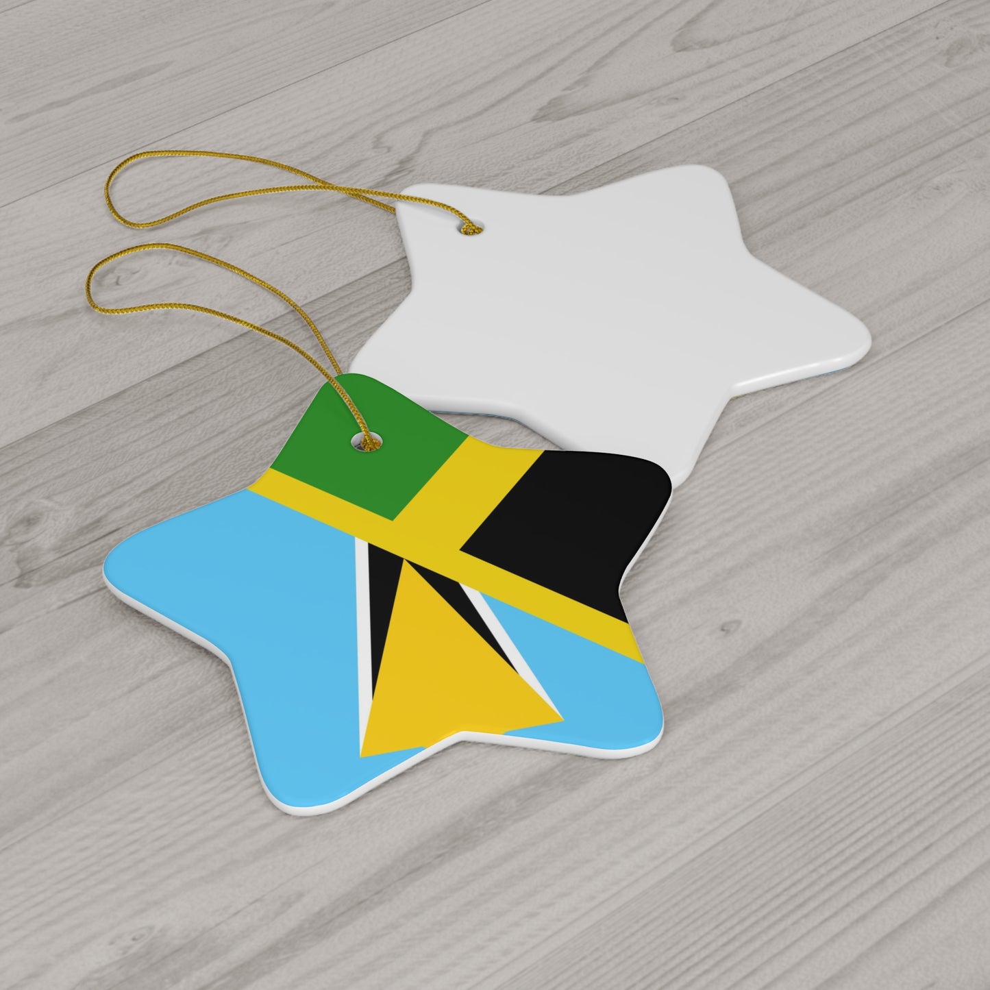 Jamaica St Lucia Flag Jamaican Ceramic Ornament | Christmas Tree Ornaments