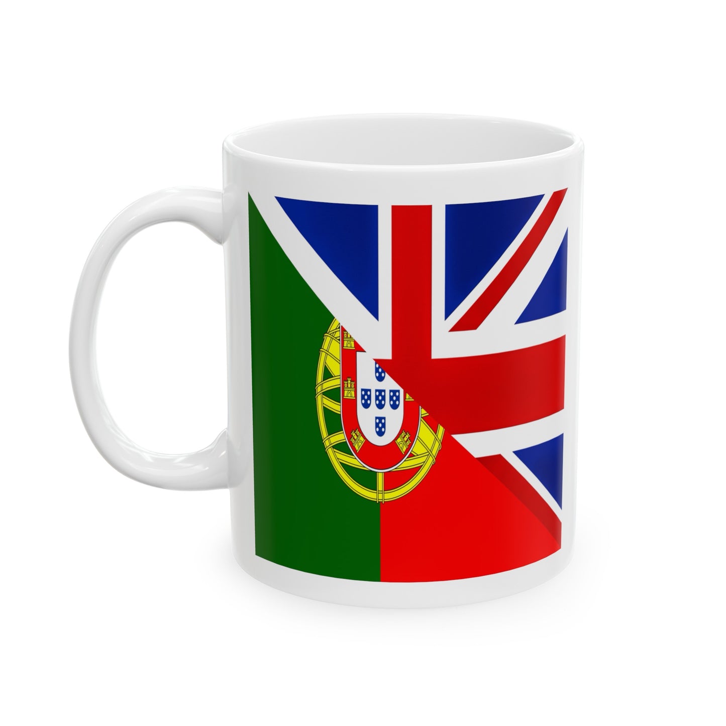 Portugues English Flag Portugal Union Jack Great Britain Ceramic Mug 11oz, 15oz Cup