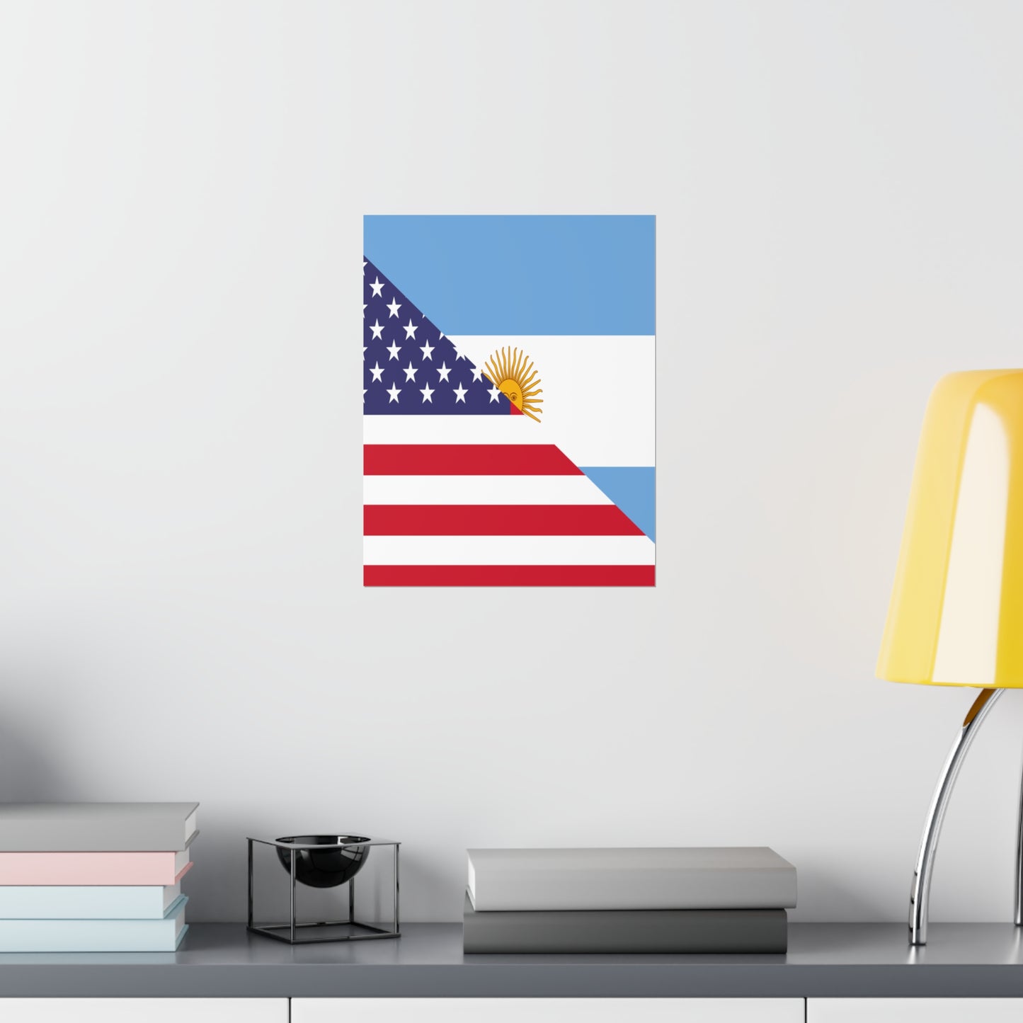 Argentina American Flag Argentinian USA Half Premium Matte Poster