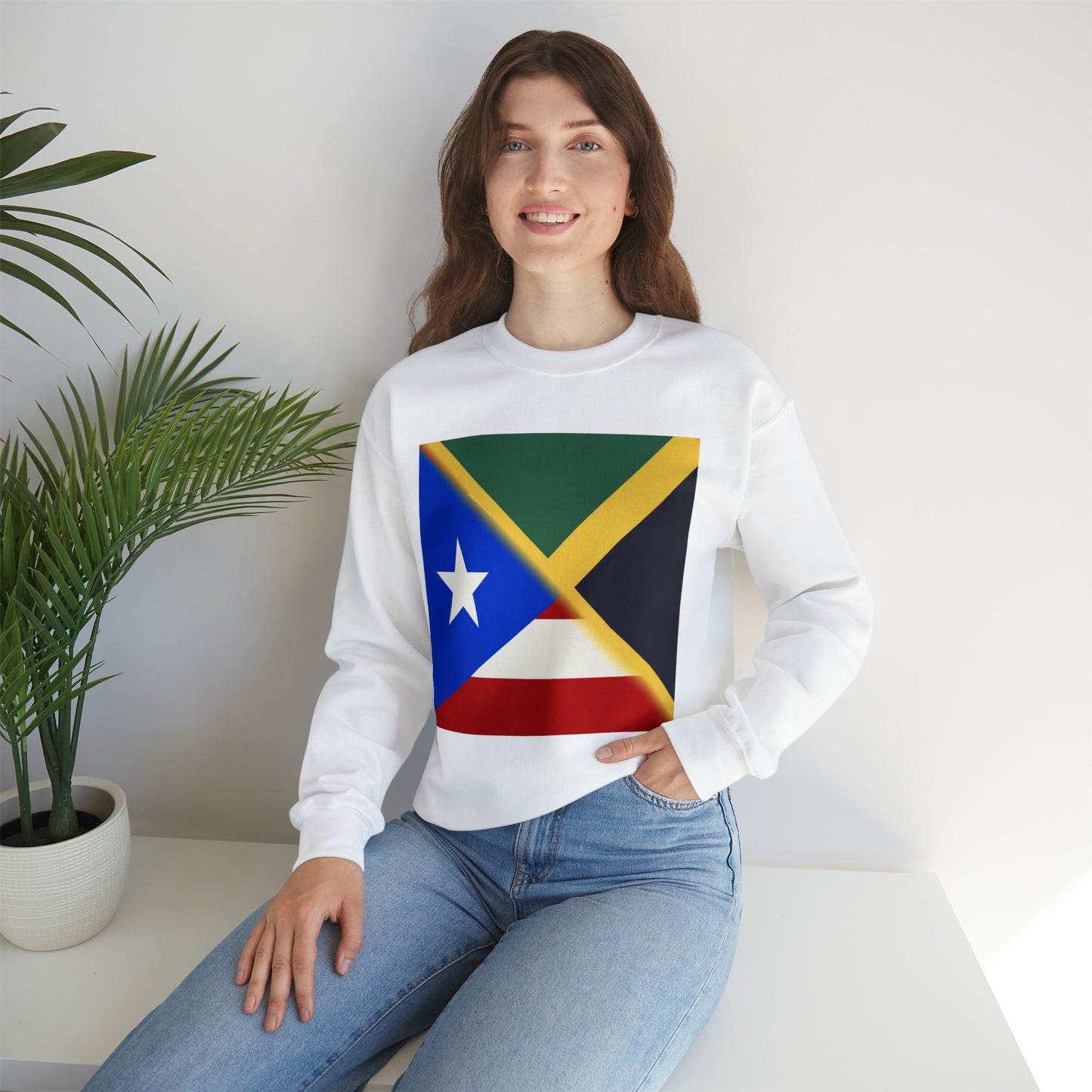 Jamaica Puerto Rico Flag | Jamaican PR Flag Unisex Sweatshirt