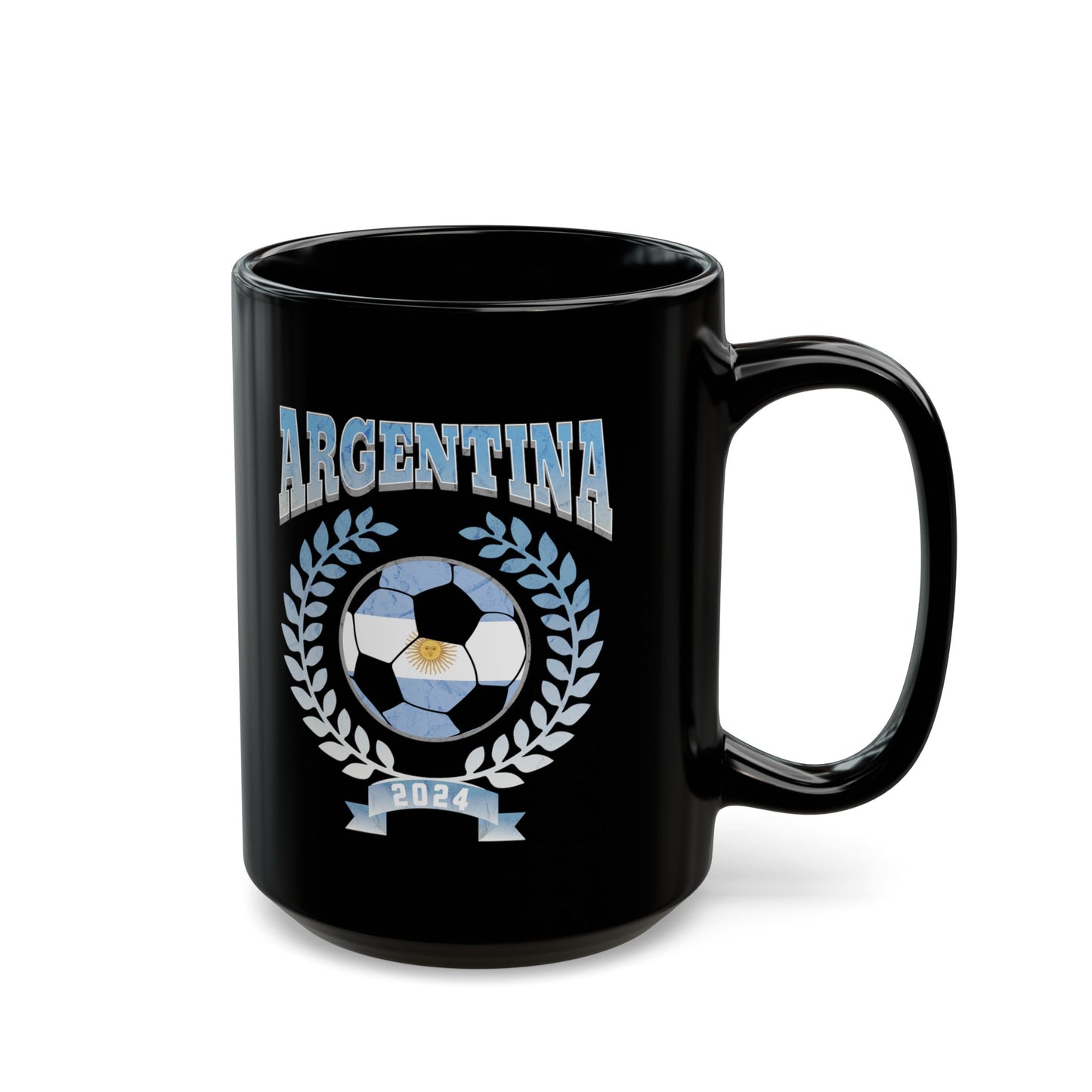 Argentina 2024 Soccer Football Championship Games Argentinian Team Black Mug (11oz, 15oz)