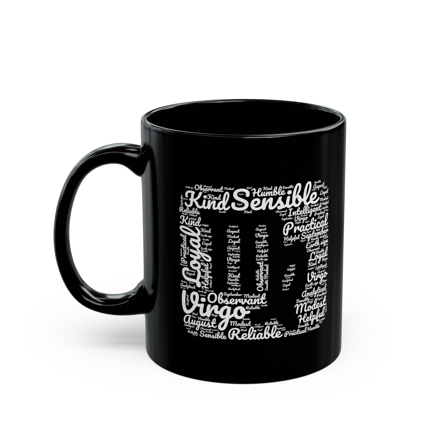 Virgo Zodiac Astrology Sign Traits White Black Mug (11oz, 15oz)