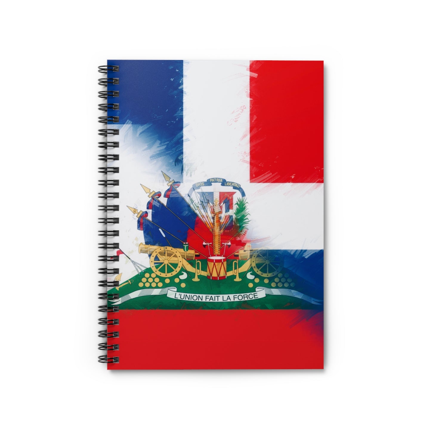 Haiti DR Flag Painted Haitian Dominican Spiral Notebook - Ruled Line