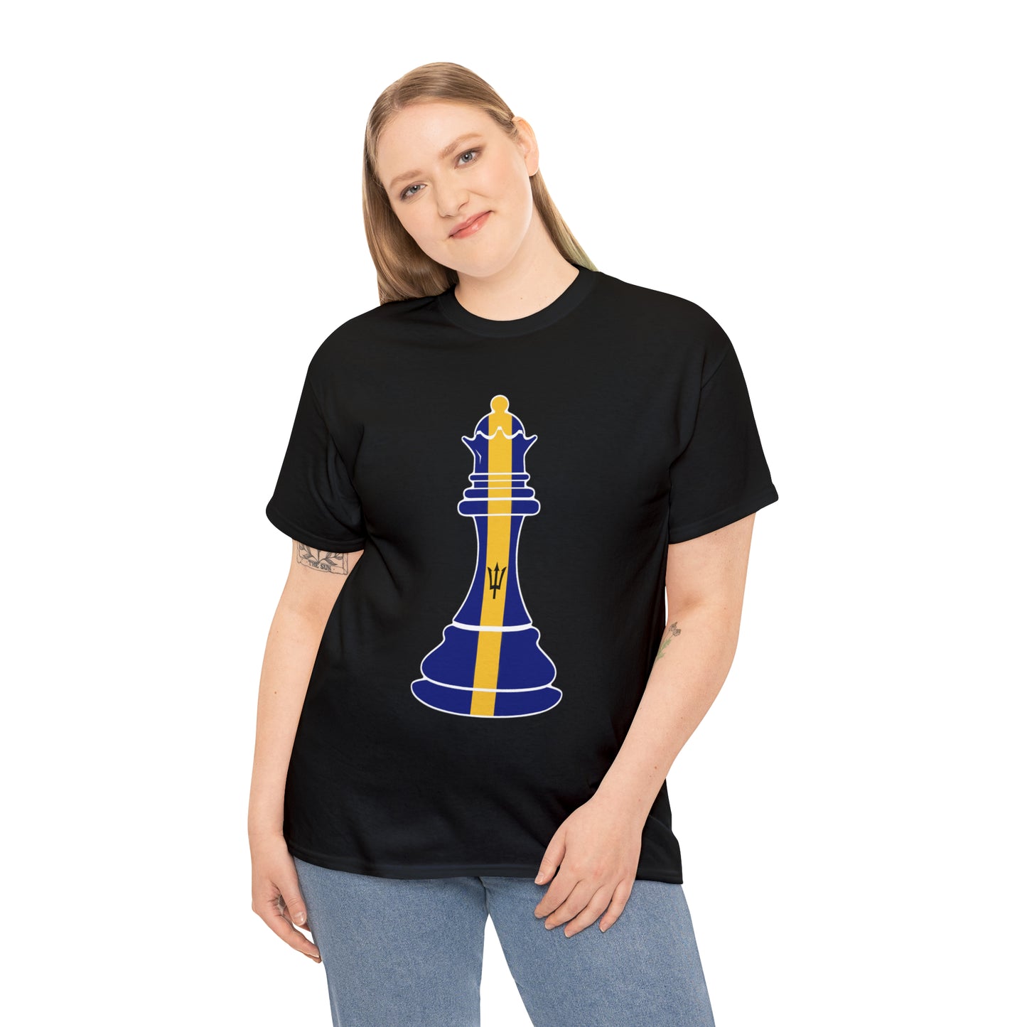 Bajan Queen Flag Chess Piece Barbados T-Shirt | Unisex Tee Shirt