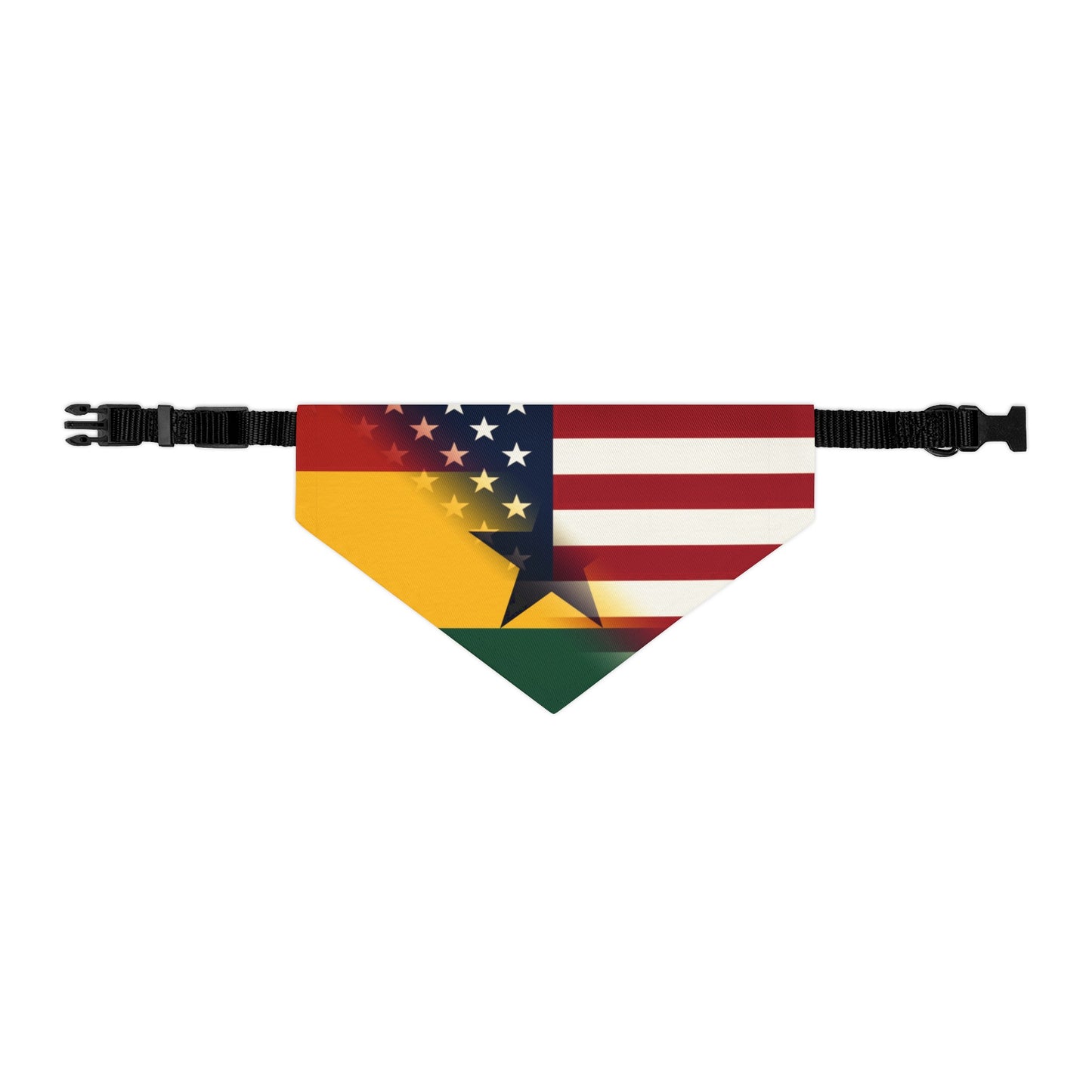 Half Ghanaian American Flag Pet Bandana Collar | USA US Ghana Dog Cat