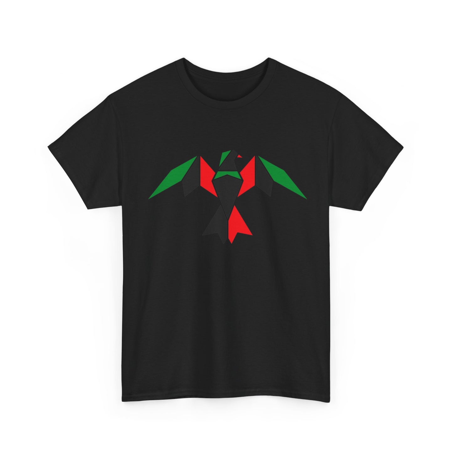 Pan-African Flag Geometric Bird Tee Shirt | Black Flag Men Women Shirt