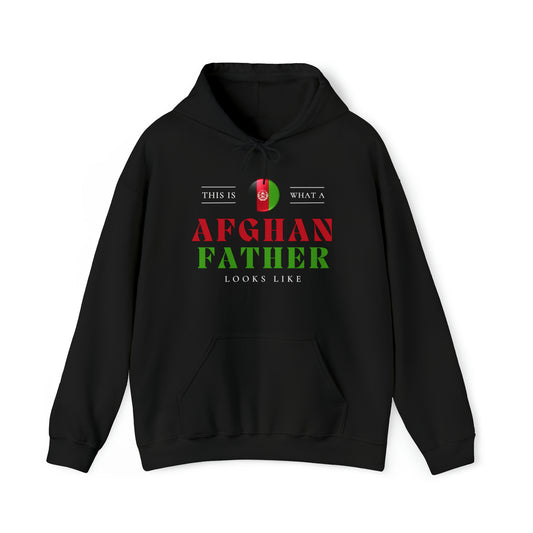 Afghan Father Looks Like Afghanistan Flag Fathers Day Hoodie | Unisex Pullover Hooded Sweatshirt