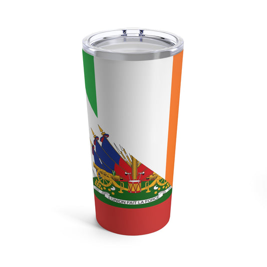 Haitian Irish Flag Half Haiti Ireland Tumbler 20oz Beverage Container