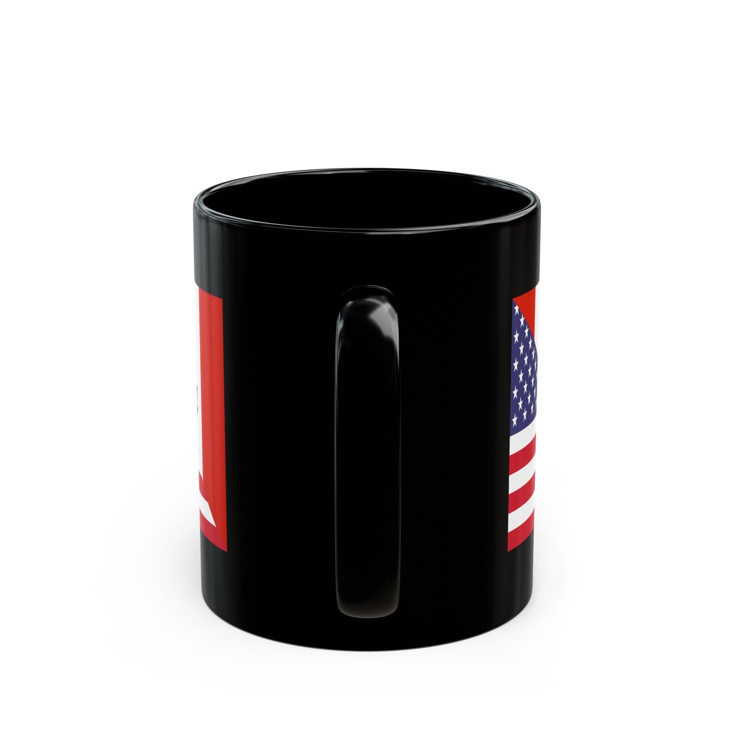 Canadian American Flag Canada USA Black Mug (11oz, 15oz)