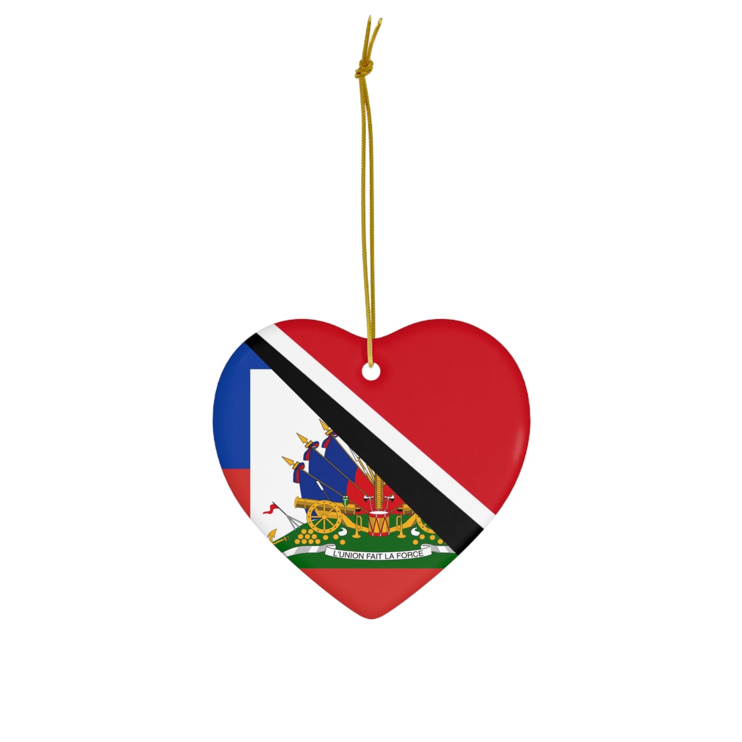 Haitian Trinidad and Tobago Flag Haitian Trini Ceramic Ornament | Christmas Tree Ornaments