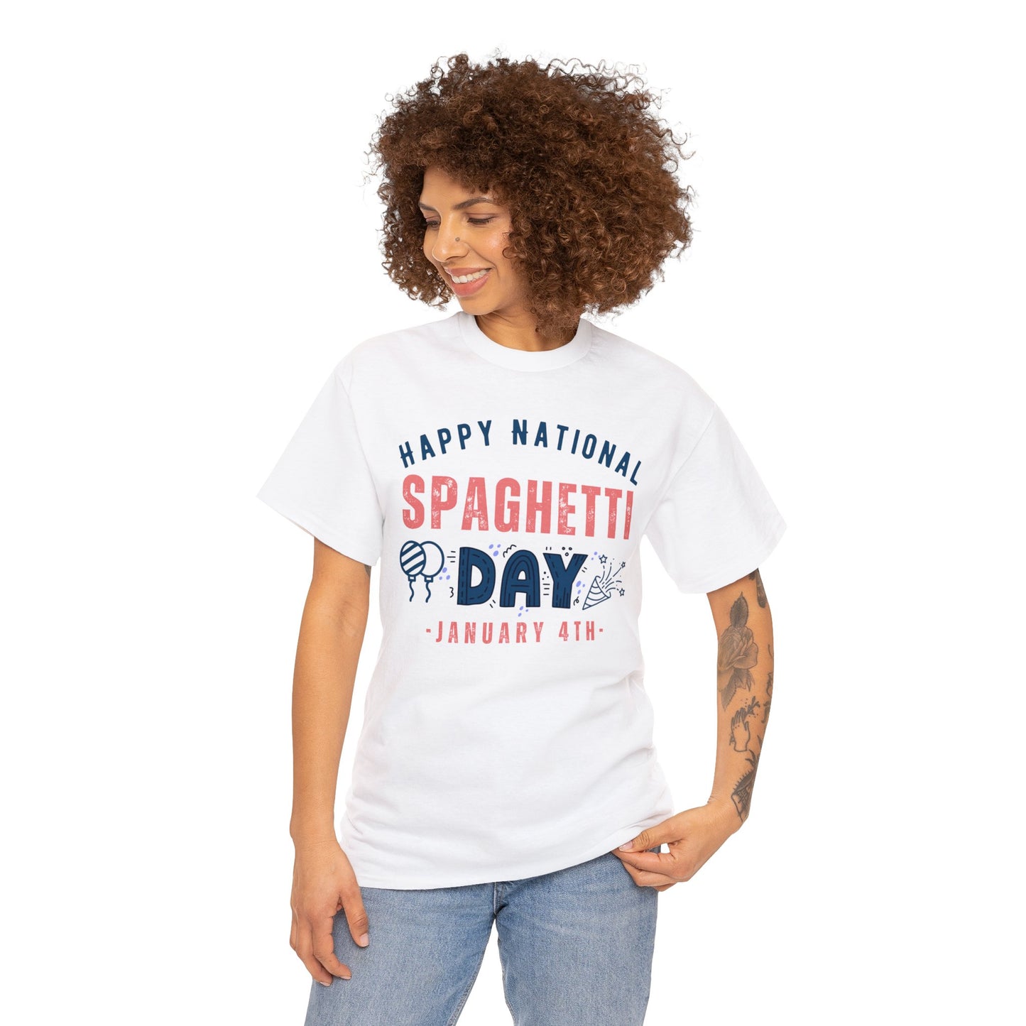 Spaghetti Day January 4th Italian Happy National T-Shirt | Unisex Tee Shirt