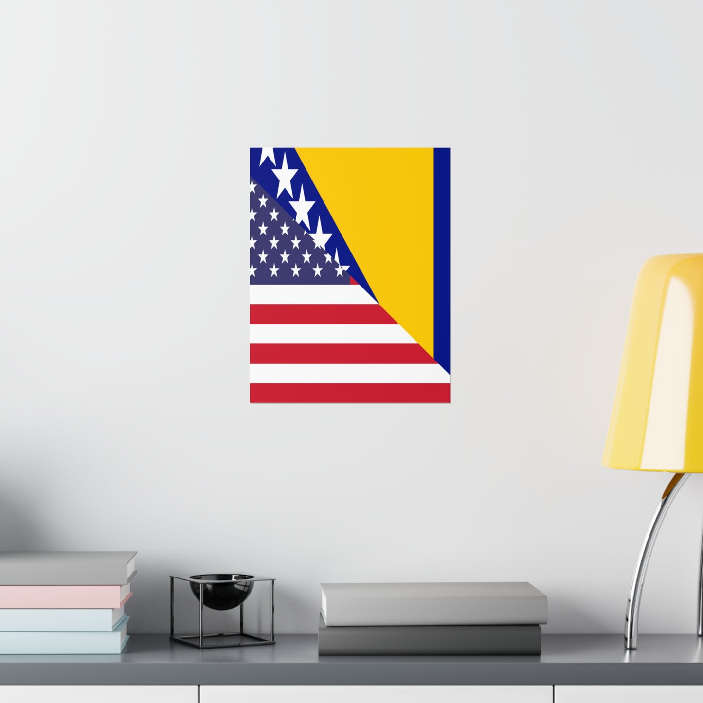 Bosnia Herzegovina American Flag Premium Matte Poster