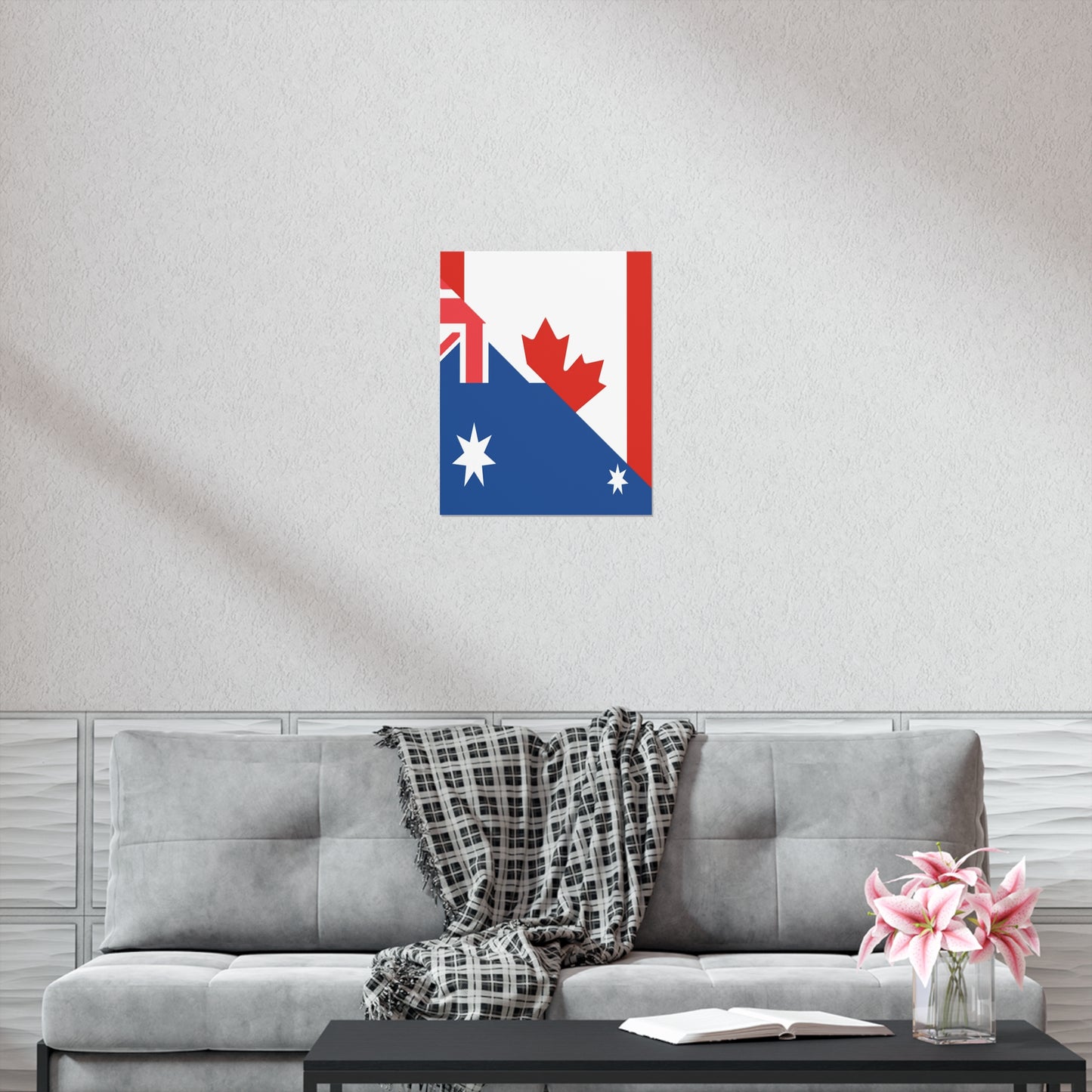 Australian Canadian Flag Half Australia Canada Premium Matte Poster