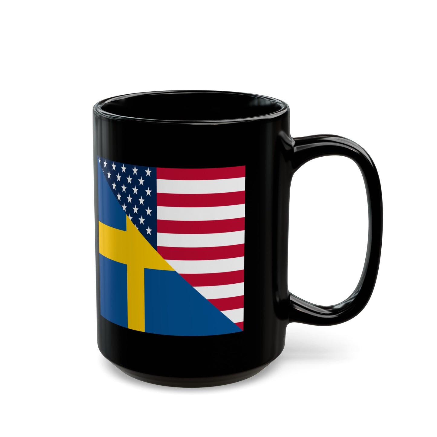 Swedish American Flag Sweden USA Black Mug (11oz, 15oz)